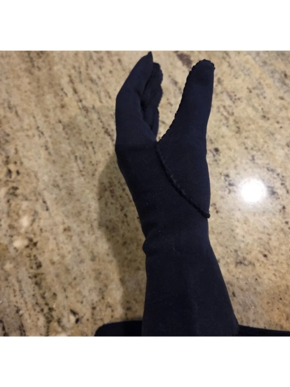 Vintage Womens Size S/M 6 Blue Cotton Formal Stretch Gloves Gauntlet Wrist